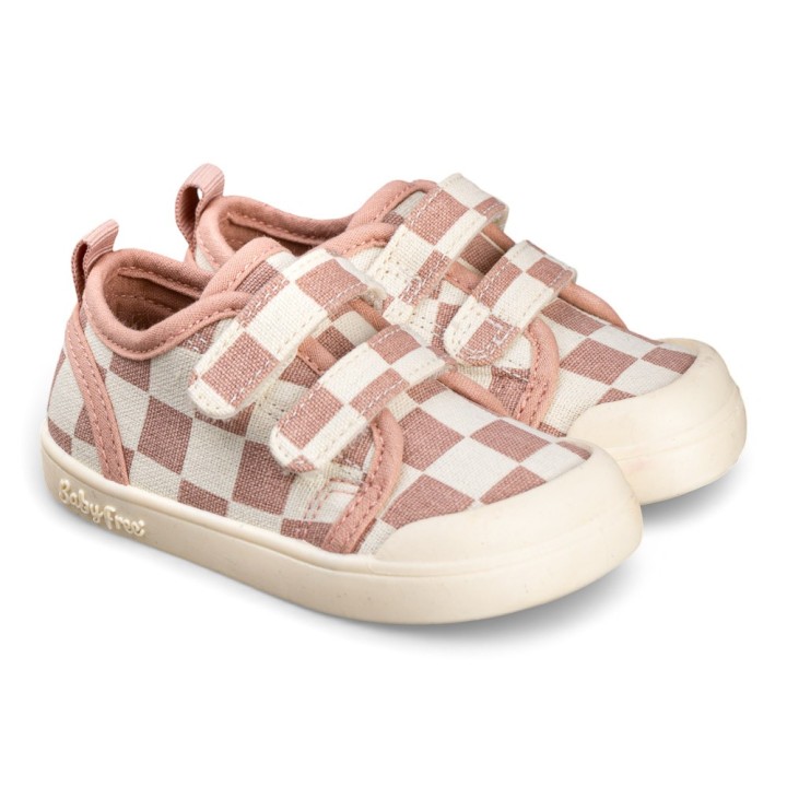 ZAPATILLA BAREFOOT BABY FREE ROSA CUADROS