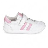 DEPORTIVA BAREFOOT CHETTO PIEL CON DOBLE FRANJA ANIMAL BLANCO - PINK