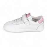 DEPORTIVA BAREFOOT CHETTO PIEL CON DOBLE FRANJA ANIMAL BLANCO - PINK