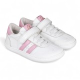 DEPORTIVA BAREFOOT CHETTO PIEL CON DOBLE FRANJA ANIMAL BLANCO - PINK