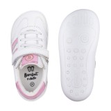 DEPORTIVA BAREFOOT CHETTO PIEL CON DOBLE FRANJA ANIMAL BLANCO - PINK
