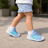 DEPORTIVA BAREFOOT BABY FREE TEXTIL BLANCO - AZUL