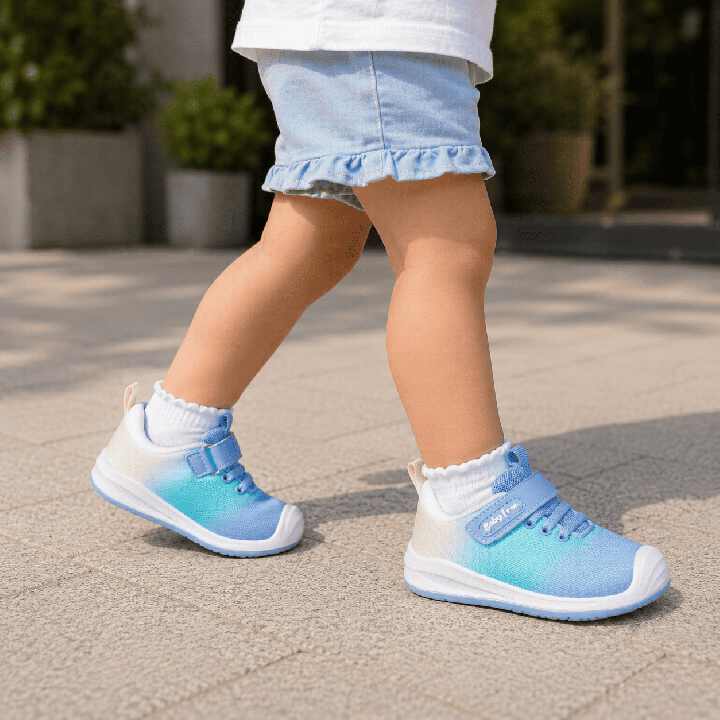 DEPORTIVA BAREFOOT BABY FREE Textil BLANCO - AZUL