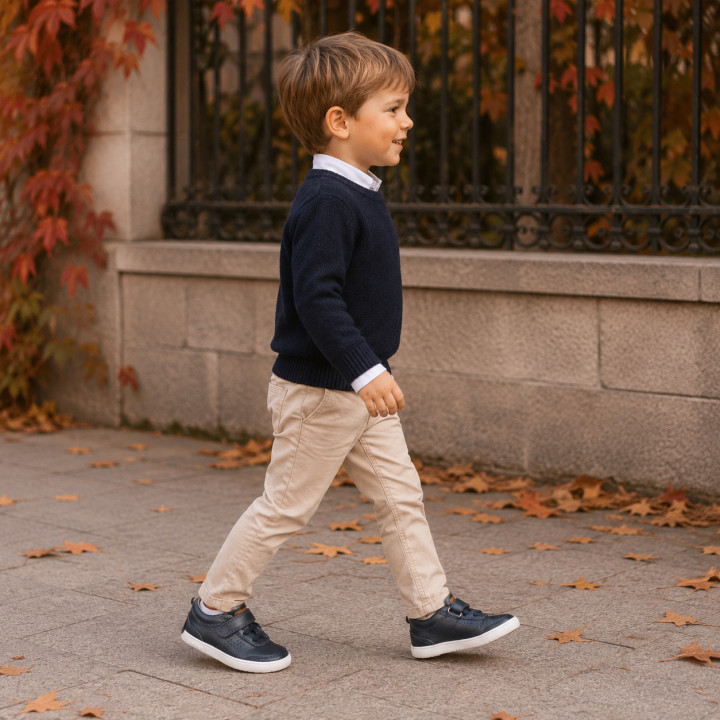 Zapato colegio Azul – Primeros Pasos Barefoot