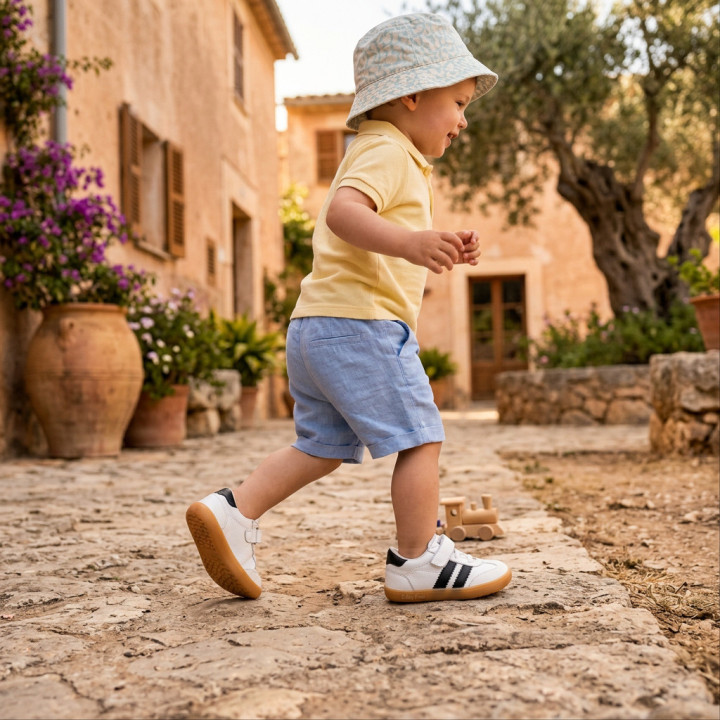 Calzado Barefoot Infantil Blanco/Negro