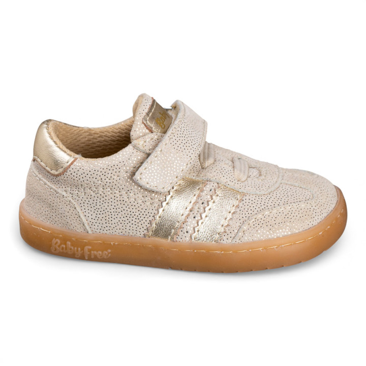 DEPORTIVA BAREFOOT BEIGE BRILLO