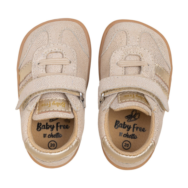 DEPORTIVA BAREFOOT BEIGE BRILLO