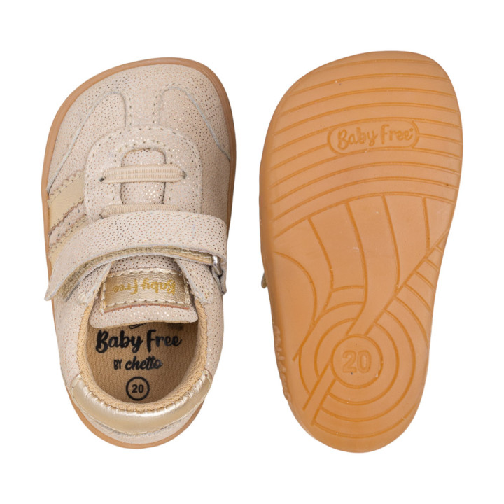 DEPORTIVA BAREFOOT BEIGE BRILLO
