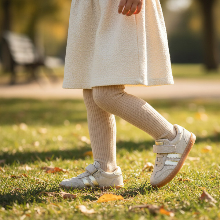 DEPORTIVA BAREFOOT BEIGE BRILLO