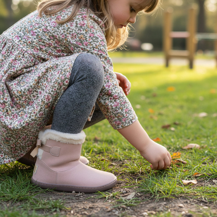 BOTÍN BAREFOOT CHETTO LAZO ROSA EMPOLVADO