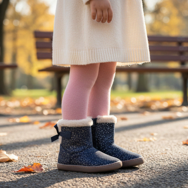 BOTÍN BAREFOOT CHETTO LAZO AZUL - PLATA