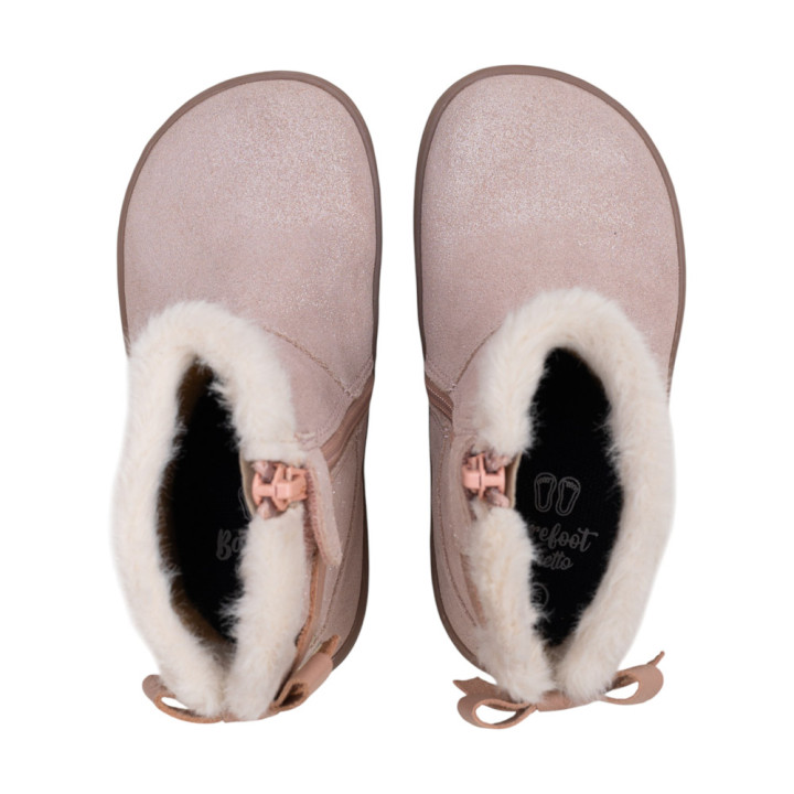 BOTÍN BAREFOOT CHETTO LAZO ROSA BRILLO