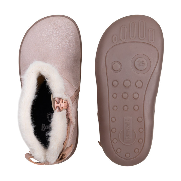 BOTÍN BAREFOOT CHETTO LAZO ROSA BRILLO