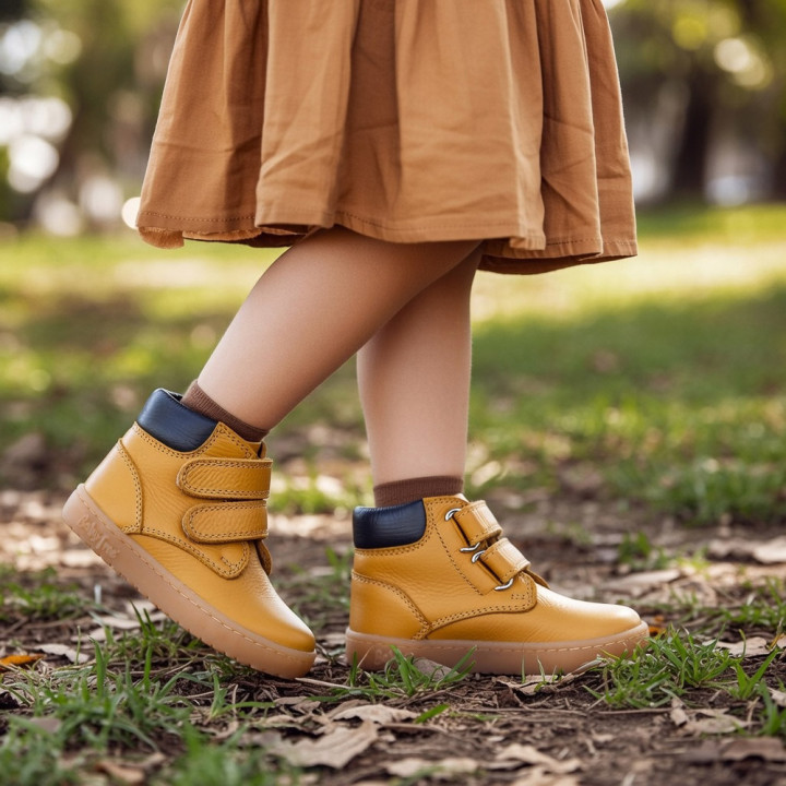 BOTA BAREFOOT DOBLE CIERRE PIEL CAMEL