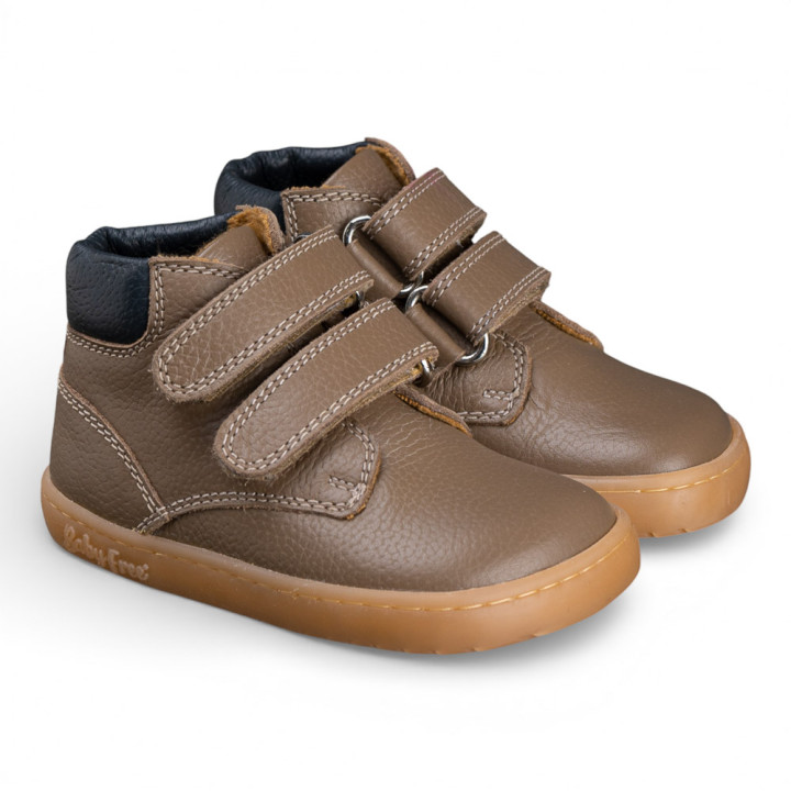 BOTA BAREFOOT DOBLE CIERRE PIEL TAUPE