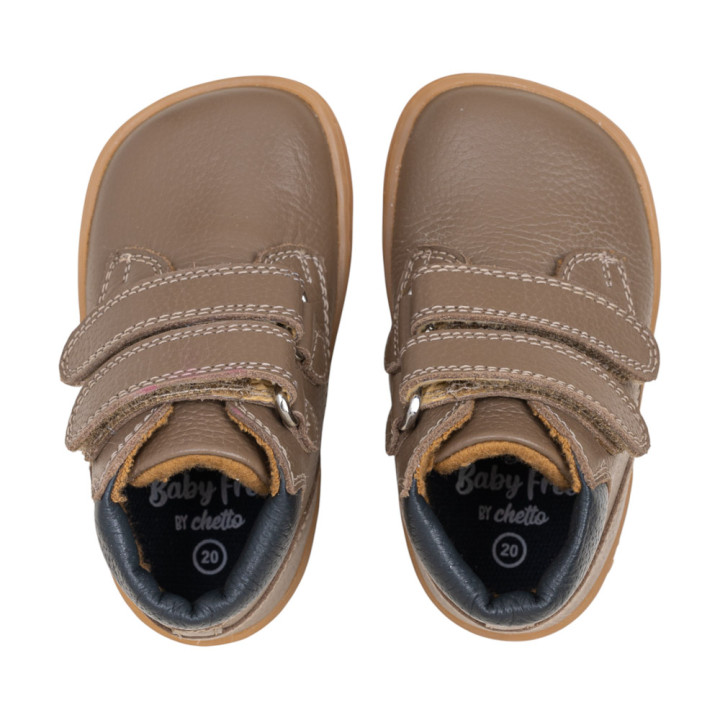 BOTA BAREFOOT DOBLE CIERRE PIEL TAUPE