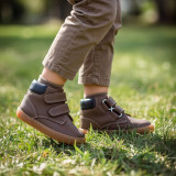 BOTA BAREFOOT DOBLE CIERRE PIEL TAUPE