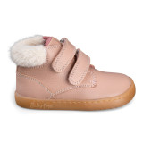 BOTA BAREFOOT 2 CIERRES CON PELO PIEL ROSA