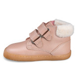BOTA BAREFOOT 2 CIERRES CON PELO PIEL ROSA