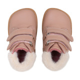 BOTA BAREFOOT 2 CIERRES CON PELO PIEL ROSA