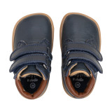 BOTA BAREFOOT DOBLE CIERRE PIEL AZUL