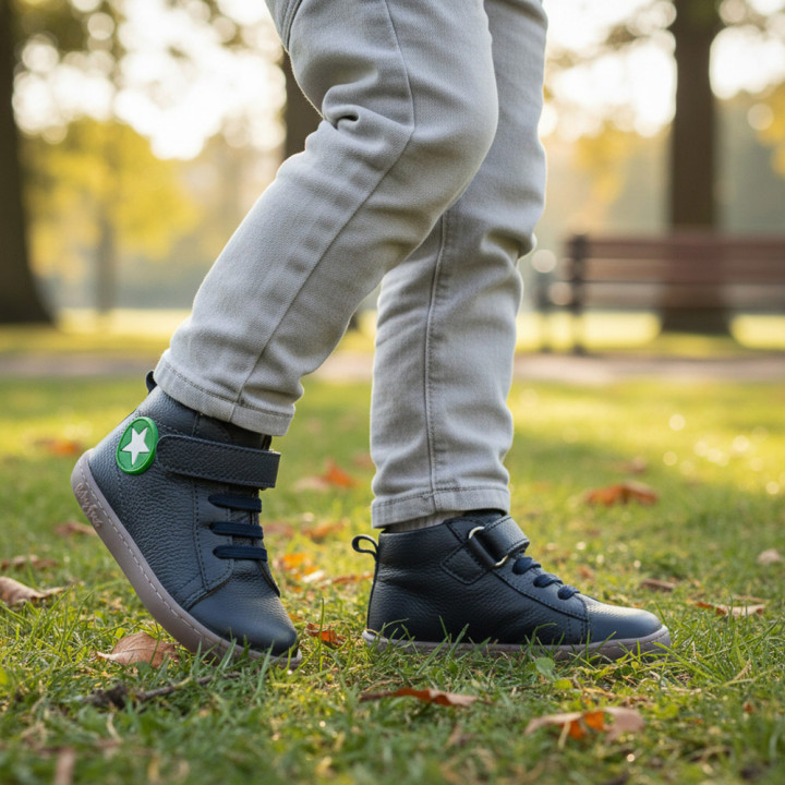 BOTA BAREFOOT ESTRELLA PIEL AZUL