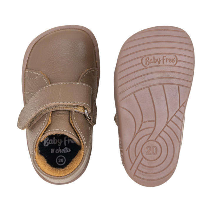 BOTA BAREFOOT PISACACAS PIEL TAUPE