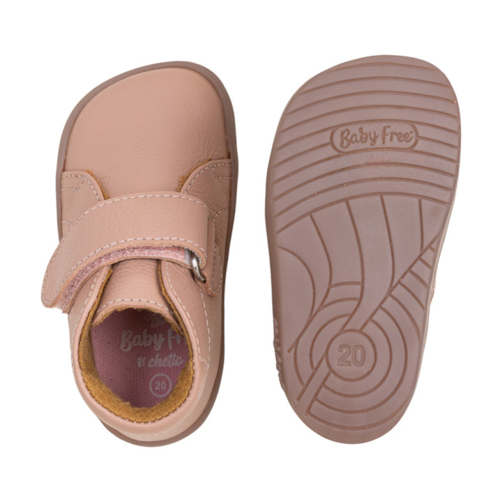 BOTA BAREFOOT PISACACAS PIEL ROSA