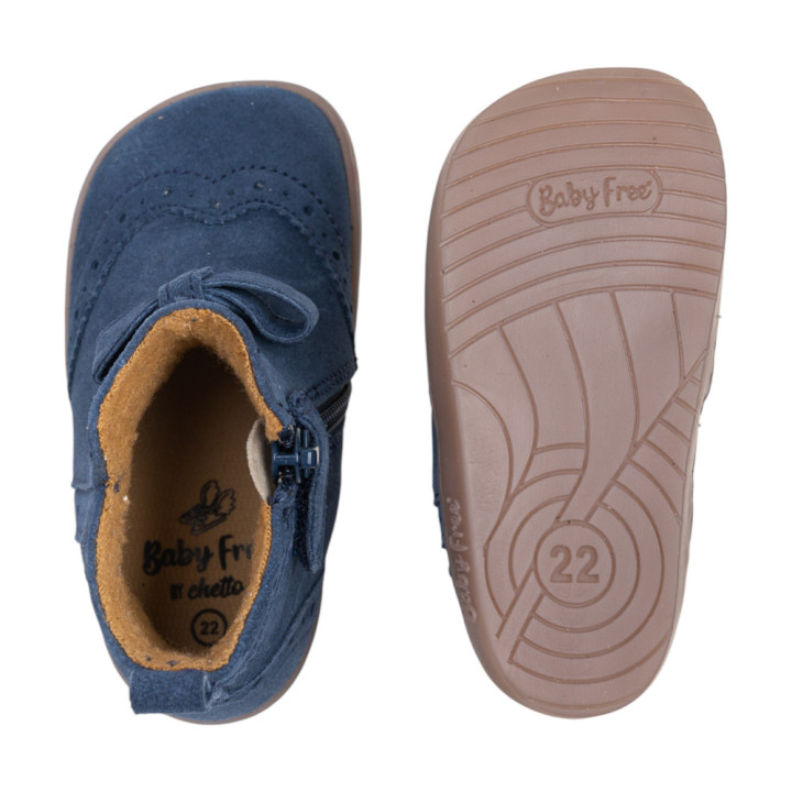 BOTA BAREFOOT CON LAZO ANTE AZUL