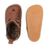 BOTAS BAREFOOT OSO OREJITAS PIEL MARRÓN