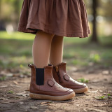 BOTAS BAREFOOT OSO OREJITAS PIEL MARRÓN