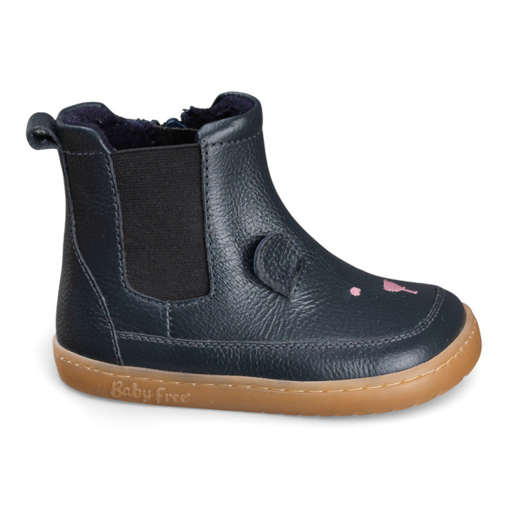 BOTAS BAREFOOT OSO OREJITAS PIEL AZUL