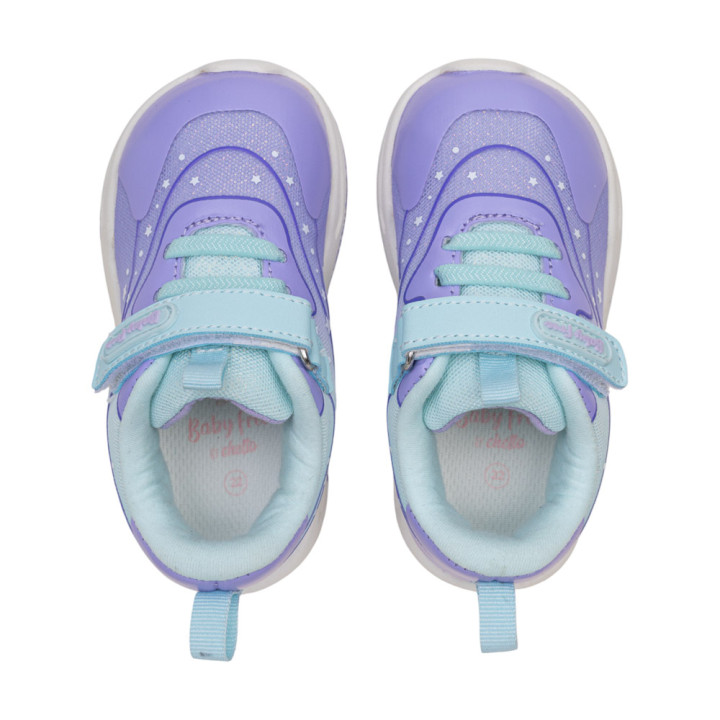 SNEAKERS BAREFOOT ESTRELLAS LUCES LED MORADO