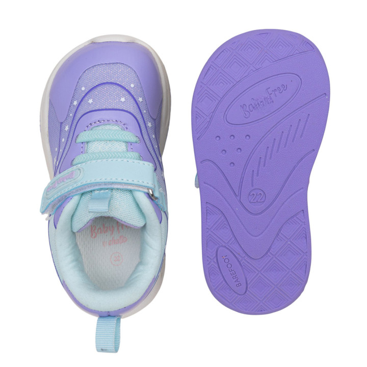 SNEAKERS BAREFOOT ESTRELLAS LUCES LED MORADO