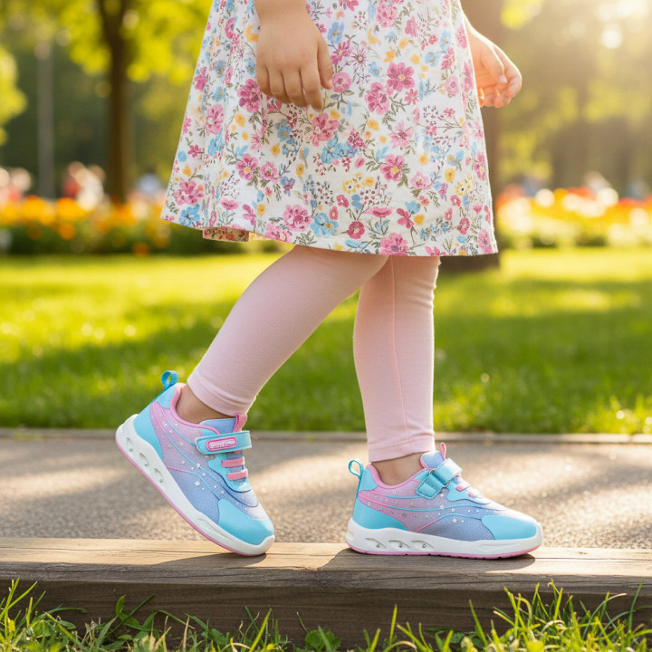 SNEAKERS BAREFOOT ESTRELLAS LUCES LED AZUL