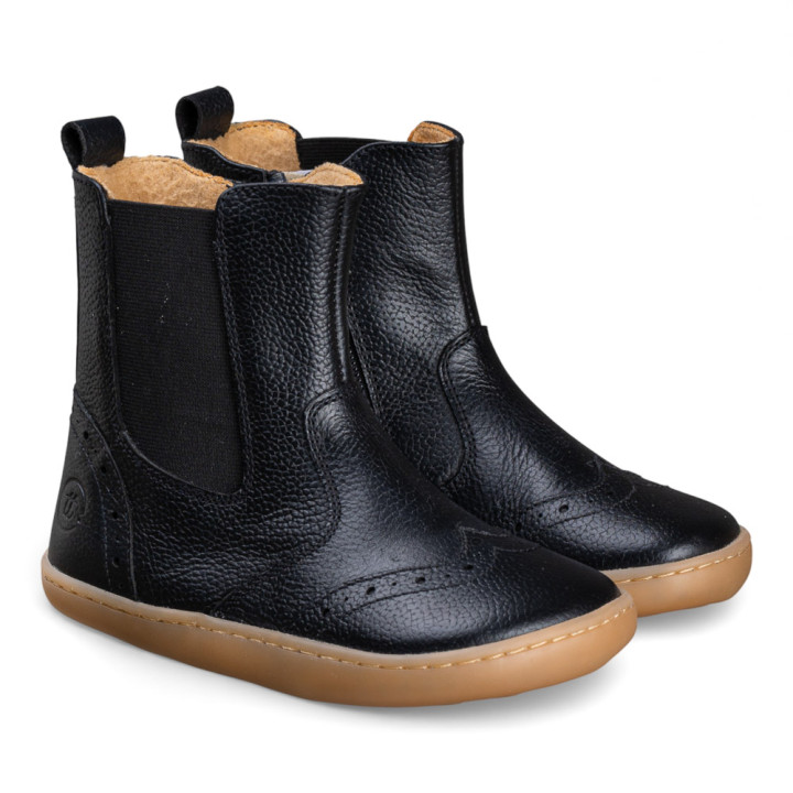 BOTINES BAREFOOT PICADOS PIEL NEGRO