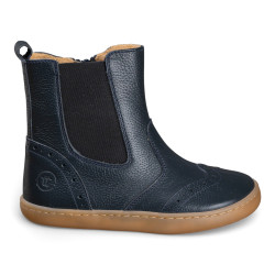 BOTINES BAREFOOT PICADOS PIEL AZUL MARINO