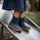 BOTINES BAREFOOT PICADOS PIEL AZUL MARINO