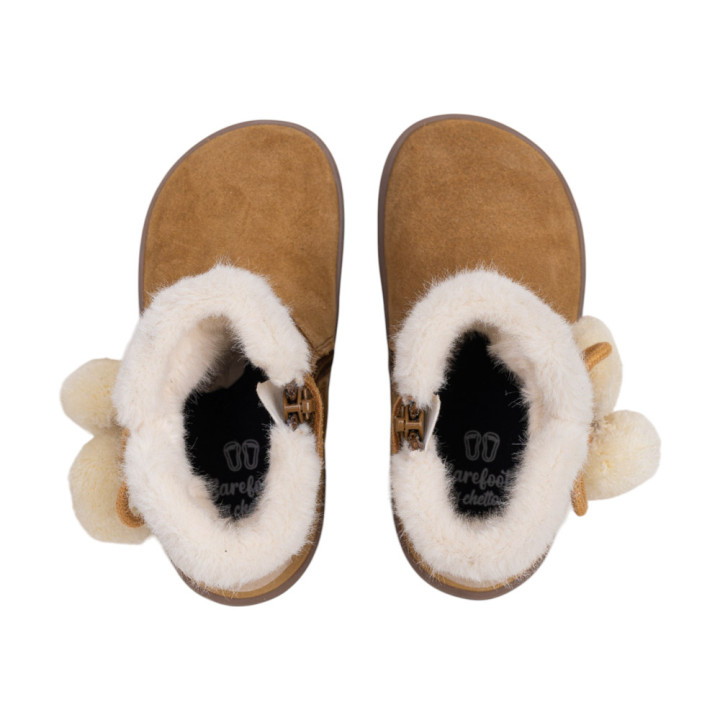 BOTAS BAREFOOT POMPONES WATERPROOF ANTE CAMEL