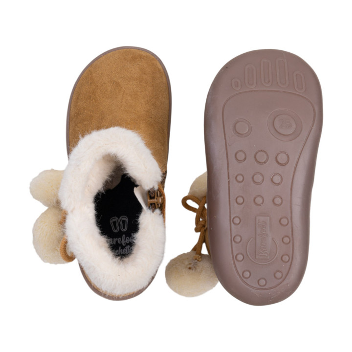 BOTAS BAREFOOT POMPONES WATERPROOF ANTE CAMEL