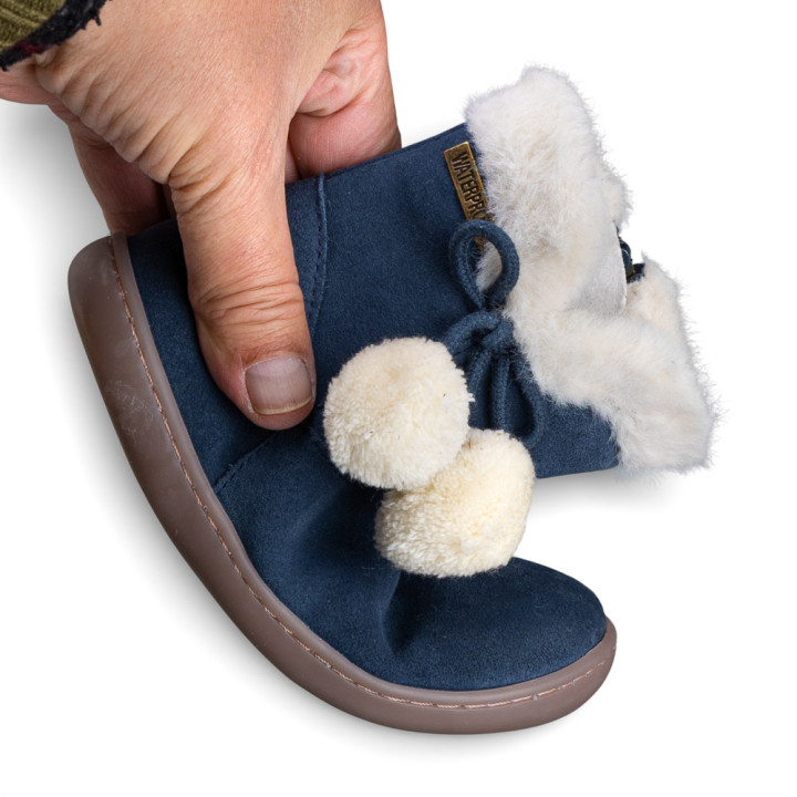 BOTAS BAREFOOT POMPONES WATERPROOF ANTE AZUL