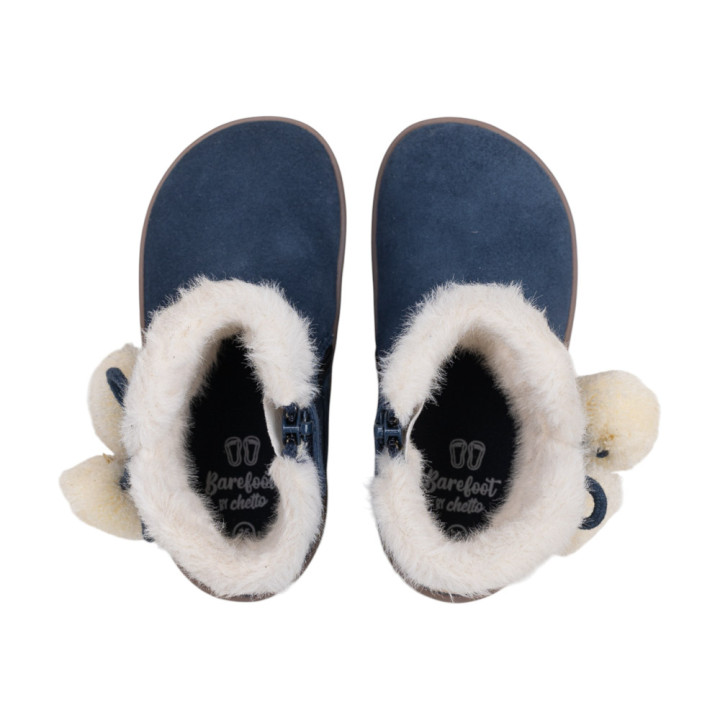 BOTAS BAREFOOT POMPONES WATERPROOF ANTE AZUL