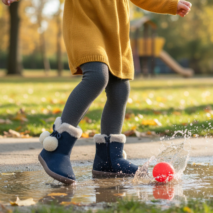BOTAS BAREFOOT POMPONES WATERPROOF ANTE AZUL