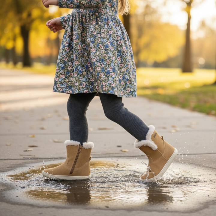 BOTAS BAREFOOT DE PELO IMPERMEABLES ANTE CAMEL