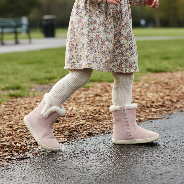 BOTAS BAREFOOT DE PELO IMPERMEABLES ANTE ROSA
