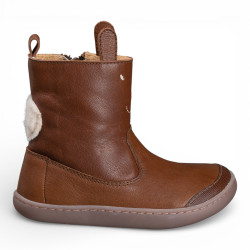 BOTAS BAREFOOT CONEJO OREJITAS PIEL MARRÓN