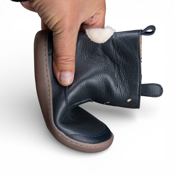 BOTAS BAREFOOT CONEJO OREJITAS PIEL AZUL