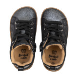 ZAPATILLAS ALTAS BAREFOOT GLITTER ANTE NEGRO