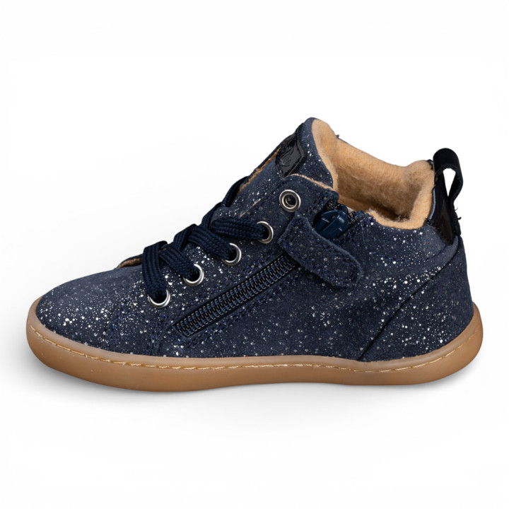 ZAPATILLAS ALTAS BAREFOOT GLITTER ANTE AZUL