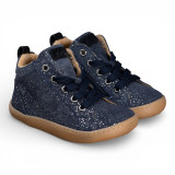 ZAPATILLAS ALTAS BAREFOOT GLITTER ANTE AZUL